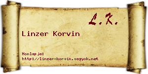 Linzer Korvin névjegykártya